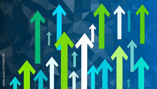 Abstract graphic with upward arrows