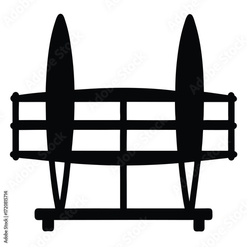 surfboard rack vector icon
