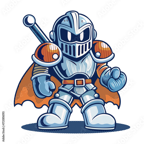 A flat style illustration showing a crusader 