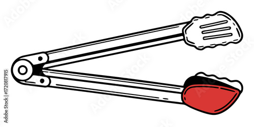 Illustration of tongs kitchen tongs cooking tongs serving tongs food tongs utensil tongs kitchenware tool tool