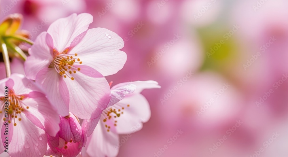Fototapeta premium Delicate pink cherry blossom floral bloom springtime