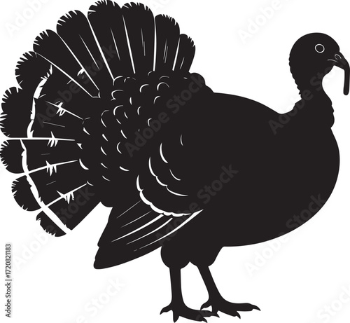  Thanksgiving Turkey Silhouette Vector Illustration