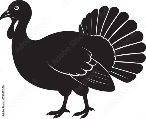  Thanksgiving Turkey Silhouette Vector Illustration