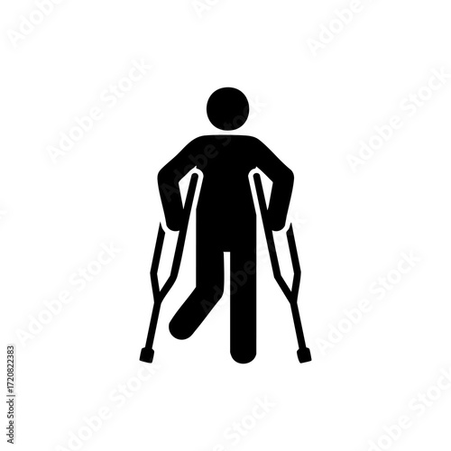 icon of a person using crutches