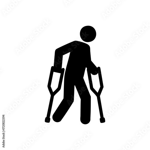 icon of a person using crutches
