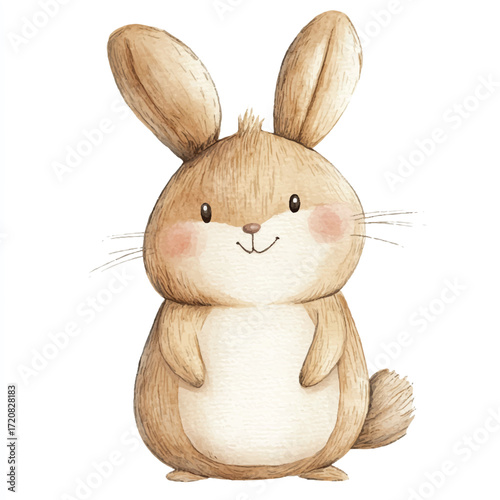 Adorable cartoon bunny rabbit illustration.