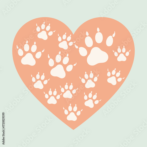 Rabies awareness vector set with dog silhouette, transmission cycle icons, vaccination collar tag, heartbeat to paw print, and DNA helix of paw prints. Flat, solid color design bundle for education.