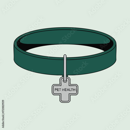 Rabies awareness vector set with dog silhouette, transmission cycle icons, vaccination collar tag, heartbeat to paw print, and DNA helix of paw prints. Flat, solid color design bundle for education.