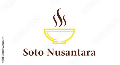 A simple, clean logo featuring a steaming bowl of soup with the text "Soto Nusantara" below it.