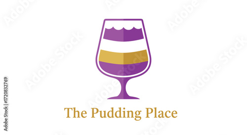 A logo for "The Pudding Place" featuring a layered dessert in a glass.