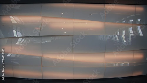Wavy Geometric Wall Design with Soft Ambient Lighting Reflections