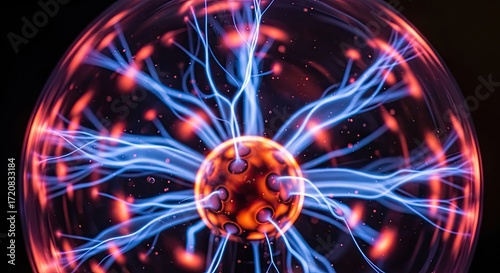 Plasma Globe Displaying Electricity Science Technology and Energy Background