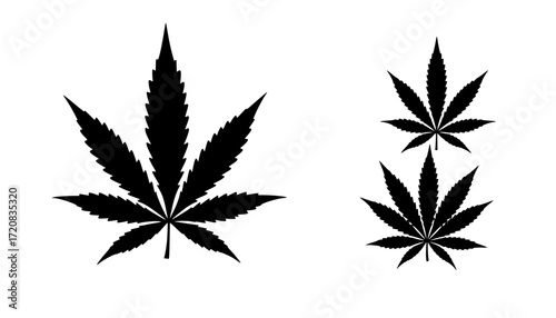 marijuana leaf silhouette vector, marijuana icon
