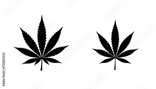 marijuana leaf silhouette vector, marijuana icon
