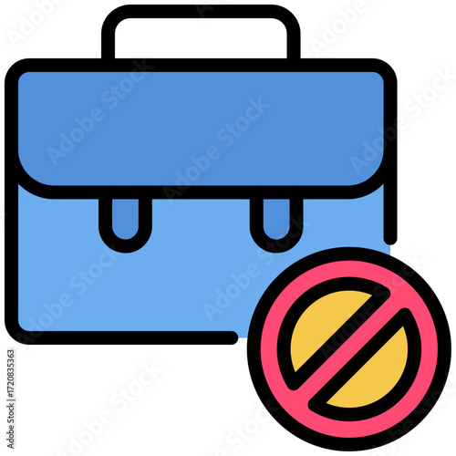 Unemployment icon for economy macro, business, website, application, printing, document, poster design, etc