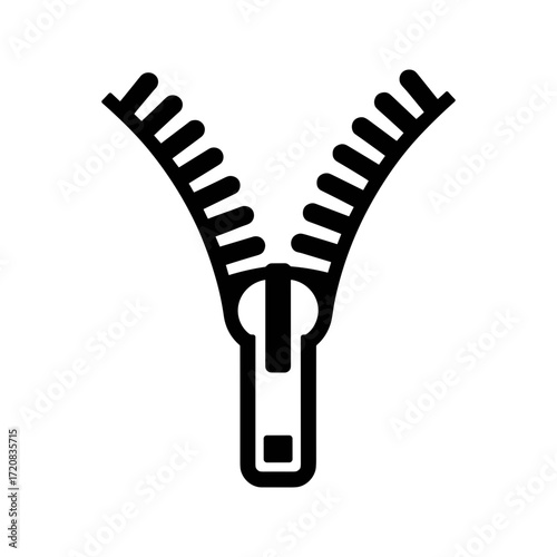 Open Zipper Icon Vector illustration