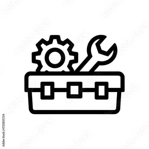 Toolbox Icon with Wrench and Gear