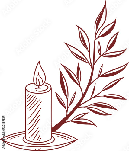 Candle light honesty symbol outline icon vector.