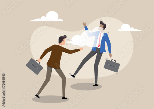 Two businessmen are engaged in a heated dispute