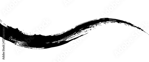 Vector style black ink brush stroke on white abstract background 