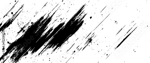 Vector black ink brush stroke on white abstract background with paintbrush design banner templates