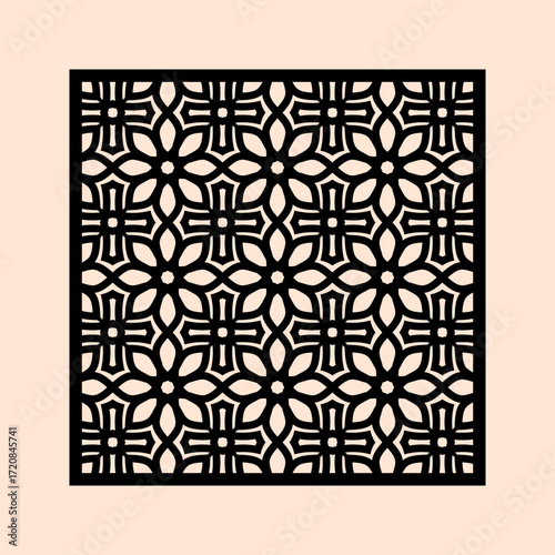 Islamic geometric ornament vector patterns for laser cutting stencil and decoration