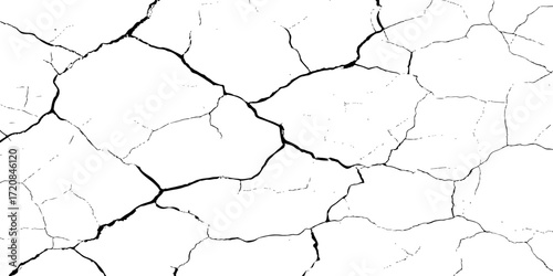 High-resolution cracked earth texture background. Natural dry soil surface with detailed fissures, abstract pattern, perfect for design, grunge effect, environmental or climate concept visuals.