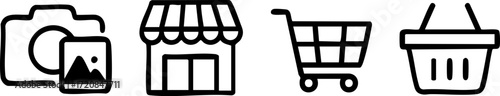 Ecommerce and Photography Icons Set.