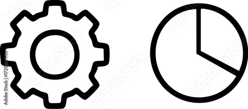 Gear and Pie Chart Icons.