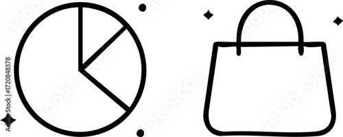Pie Chart and Shopping Bag Icons.