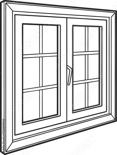 Honesty clear window pane outline icon vector.