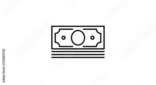 Line drawing of a stack of money.
