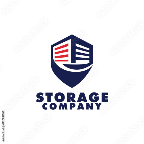 Illustration vector graphic of self storage company logo design template