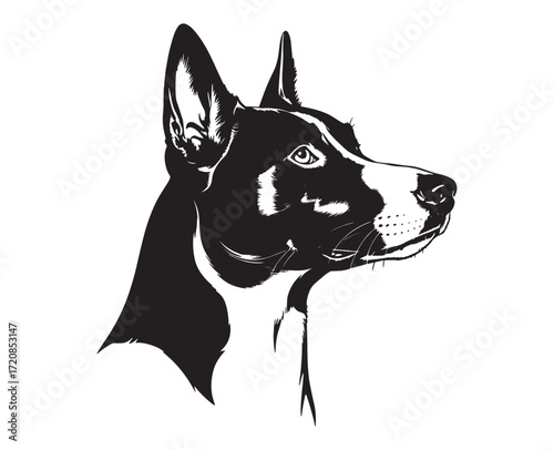 Black and White Dog Silhouette