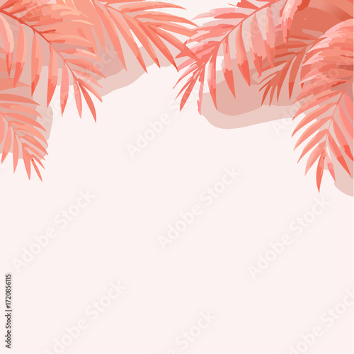 Hojas de palma de acuarela tropical
1