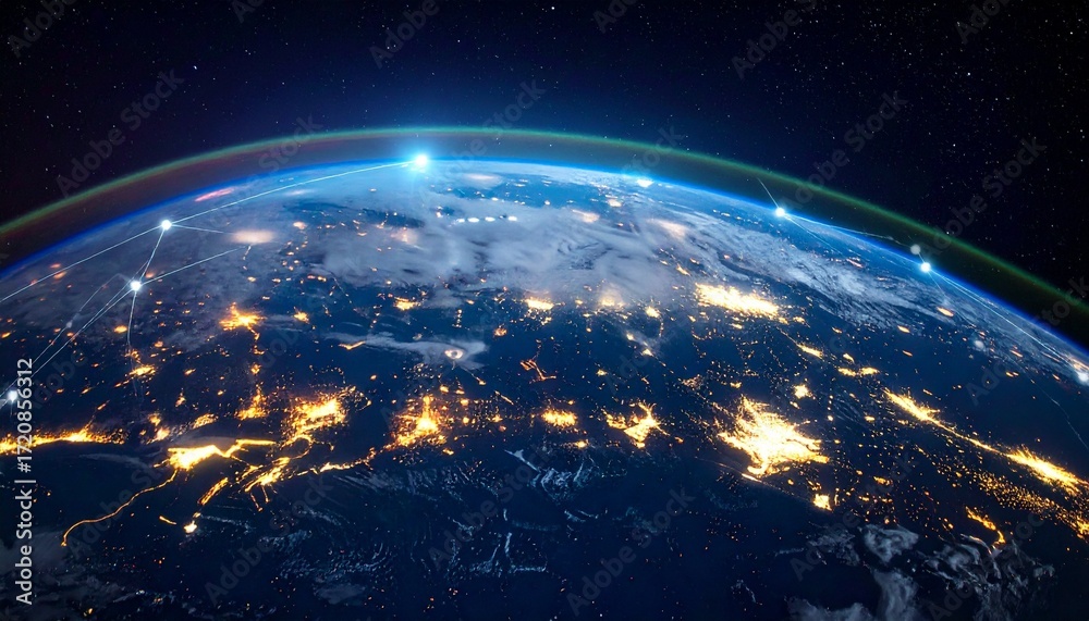 Obraz premium globe in the dark 