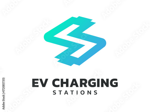 Free Download Electric vehicle charging with letter S Word Meaning station battery shape logo vector design concept. Letter S logotype symbol for Electric Car, EV station, ui, web, ev business, infographic, energy. - GFXLoad