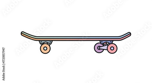 Skateboard illustration for skateboarding enthusiasts and extreme sports lovers a fun and colorful design style