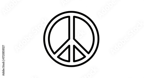 Peace sign vector illustration for graphic design and hippie movement symbol with retro style and simple outline
