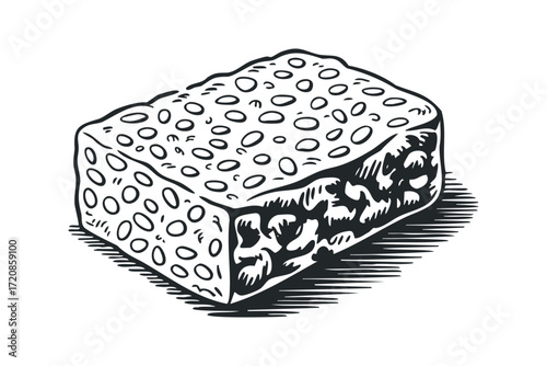 Hand Drawn Sponge Object. Vector hand drawn illustration