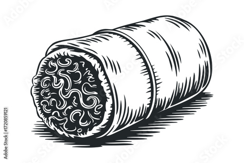 Hand Drawn Cigar on White Background. Vector hand drawn illustration