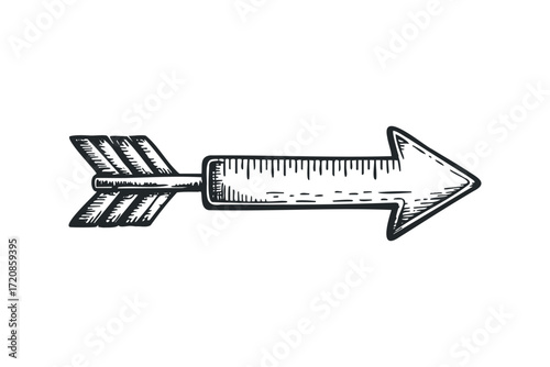 Drawn Arrow. Vector hand drawn illustration