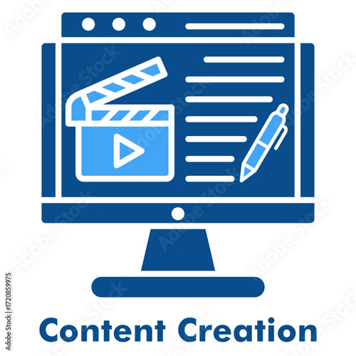 Content Creation Two Color Icon Solid Style