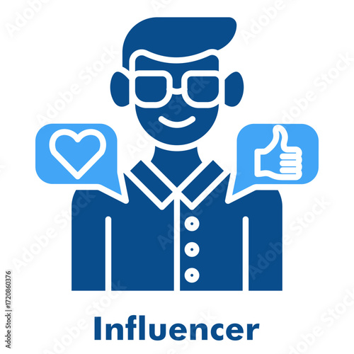 Influencer Two Color Icon Solid Style
