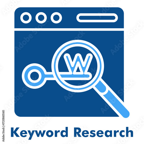 Keyword Research Two Color Icon Solid Style