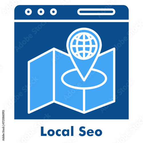 Local SEO Two Color Icon Solid Style