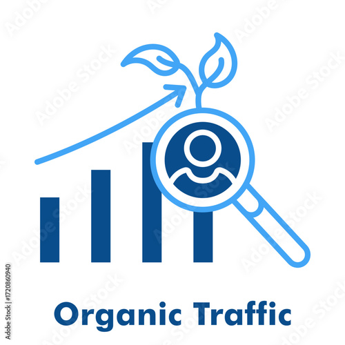 Organic Traffic Two Color Icon Solid Style