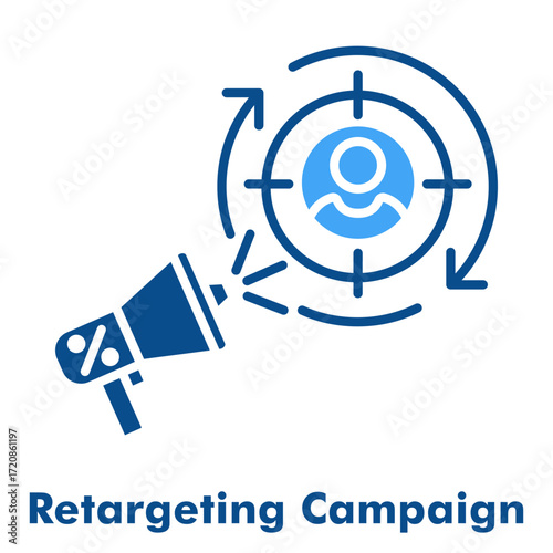 Retargeting Campaign Two Color Icon Solid Style