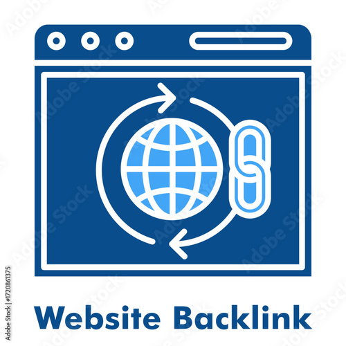 Website Backlink Two Color Icon Solid Style