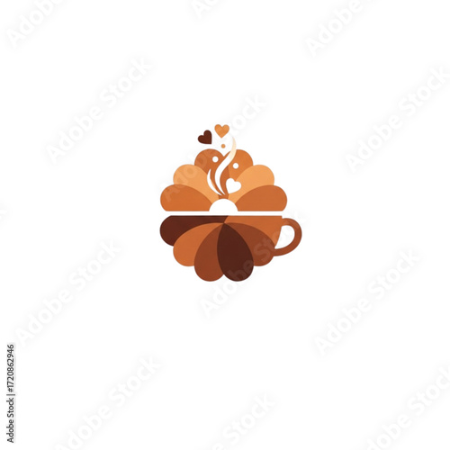 Creative coffee cup logo design for cafe or coffee shop branding, an invitation to savor the aroma and warmth of every cup, originally vector art